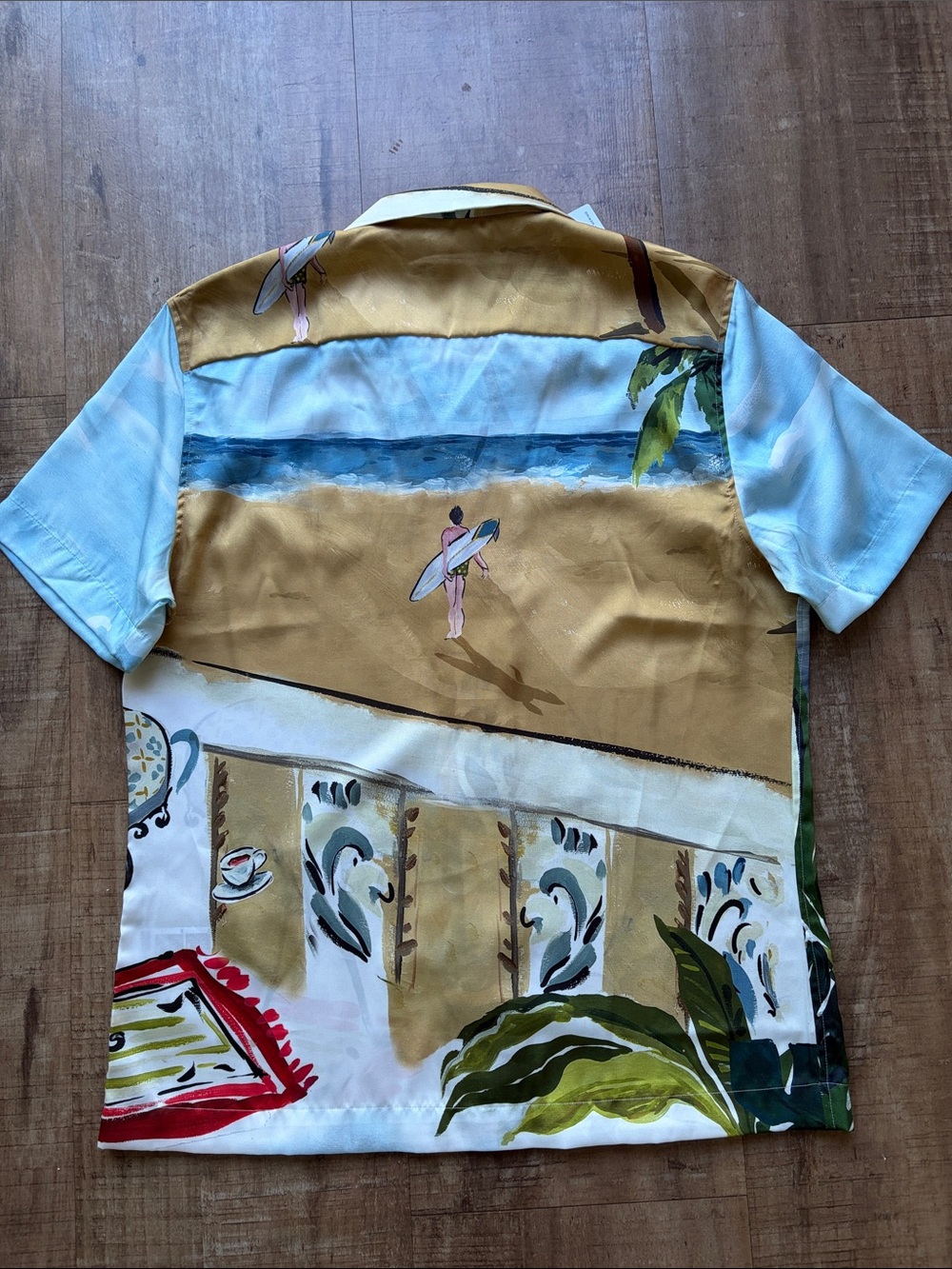 REISS Tomei Hawaiian-print Cuban woven shirt - Picture 6 of 7